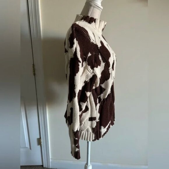 Anthropologie Callahan browny cow print pullover sweater size S - Picture 4 of 9
